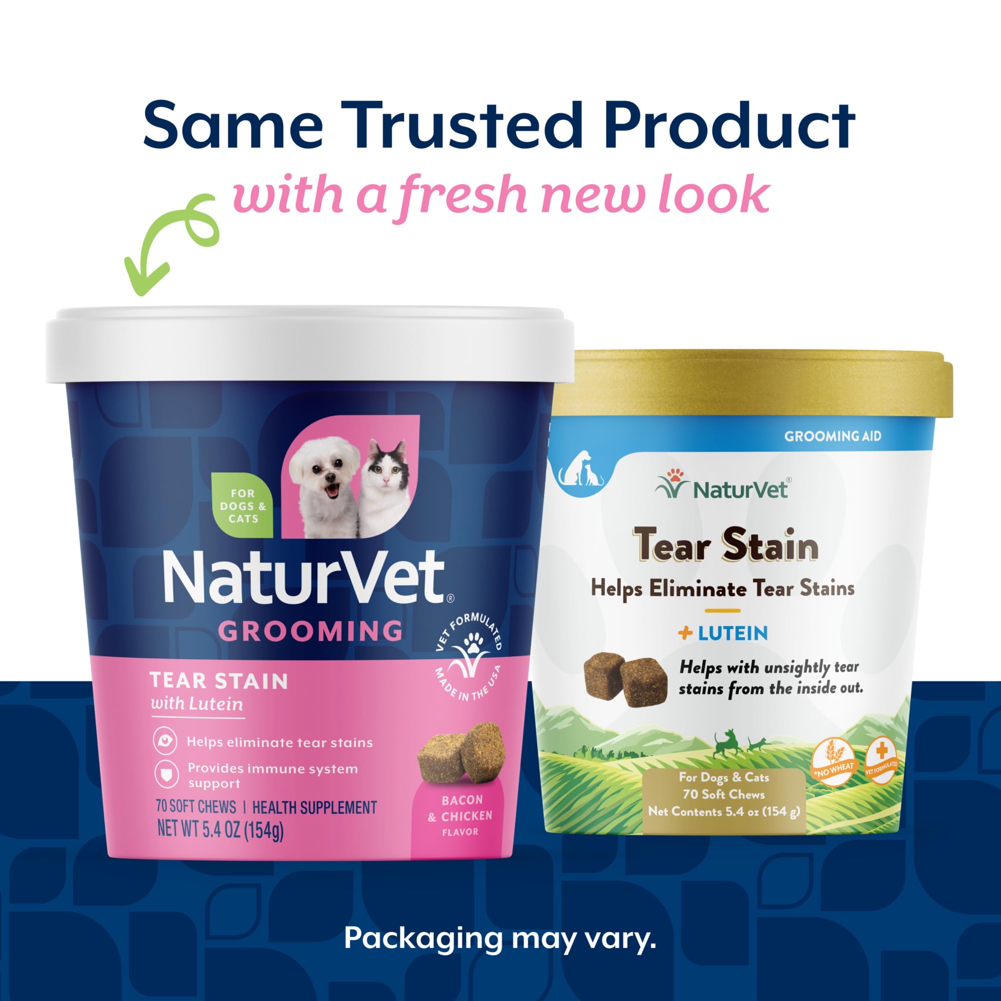 NaturVet Tear Stain Plus Lutein soft chews package for easy daily dosing.