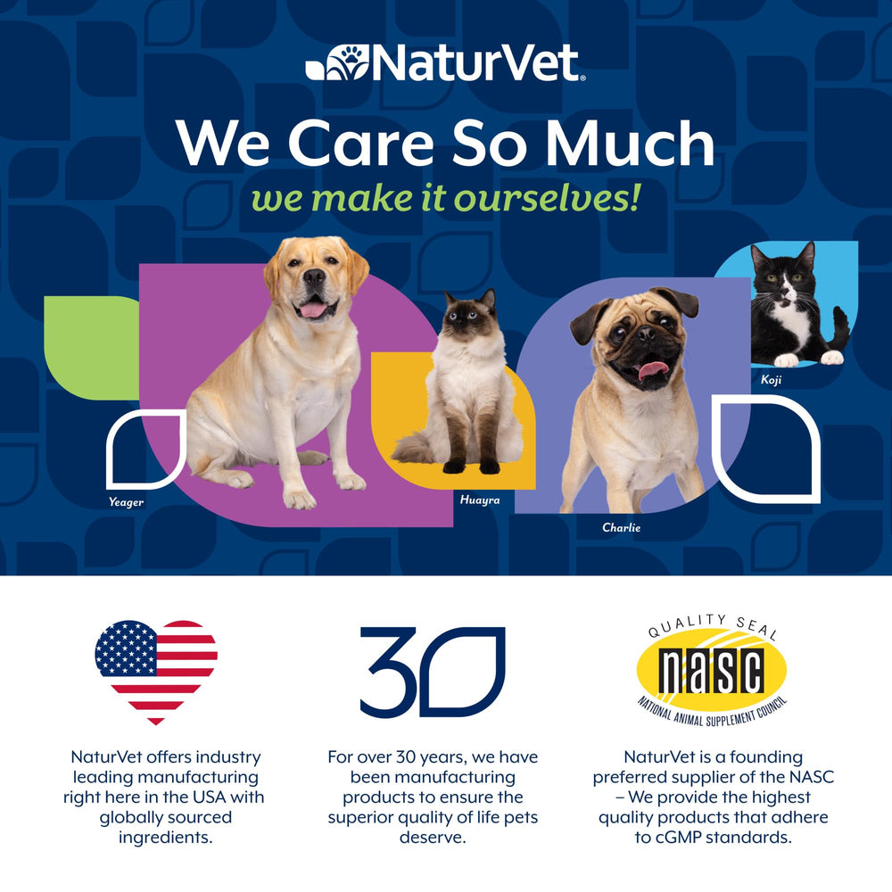 NaturVet USA-made label on calming drops packaging