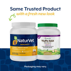 NaturVet Vita Pet Adult Plus chewable vitamins for dogs supporting daily nutrition.