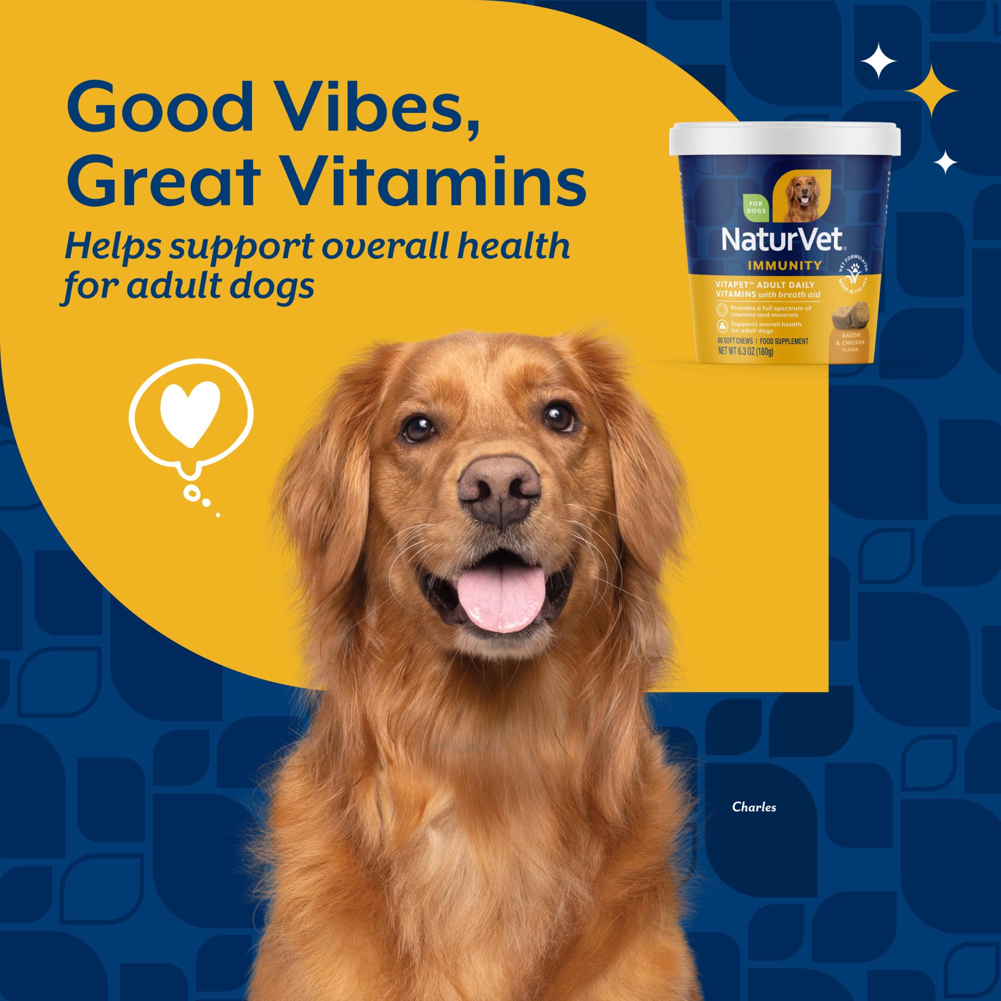 NaturVet VitaPet breath aid chews, supports fresh breath as part of daily care.