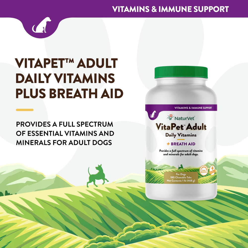 NaturVet VitaPet parsley ingredient shot signals breath-freshening herbal addition.