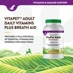 NaturVet VitaPet parsley ingredient shot signals breath-freshening herbal addition.