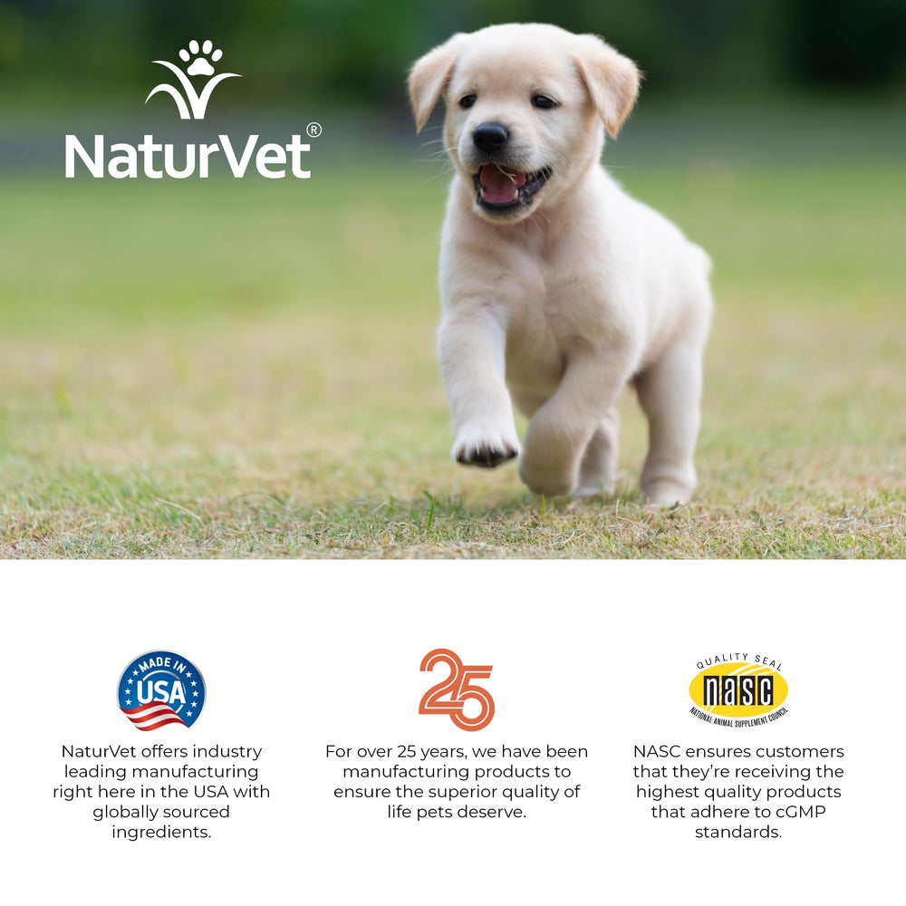 NaturVet VitaPet daily chews accompany mealtime routines.