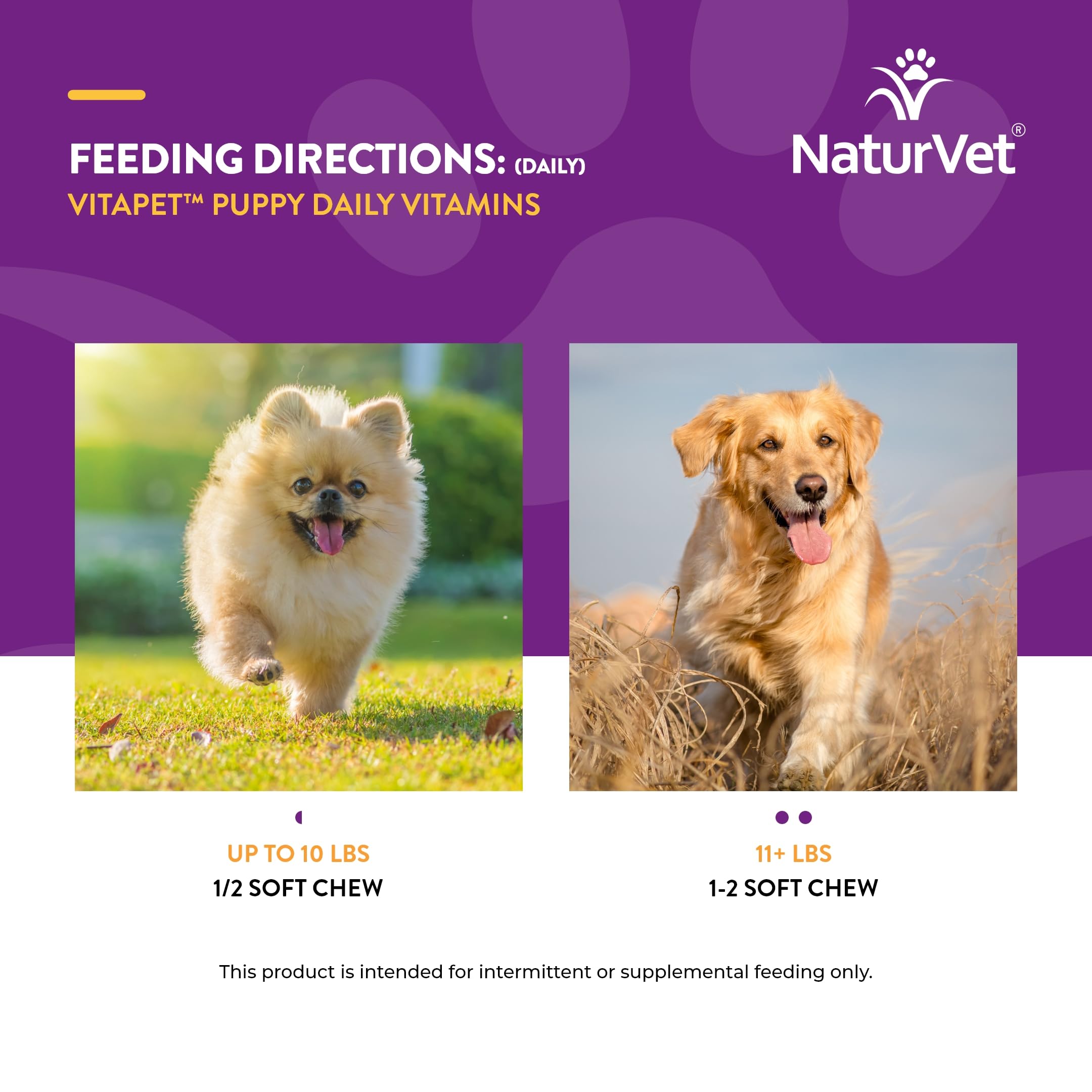 NaturVet VitaPet puppy chews support digestion and wellness.