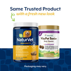 Close-up of VitaPet Senior chews showing texture and easy-to-chew form for older dogs.