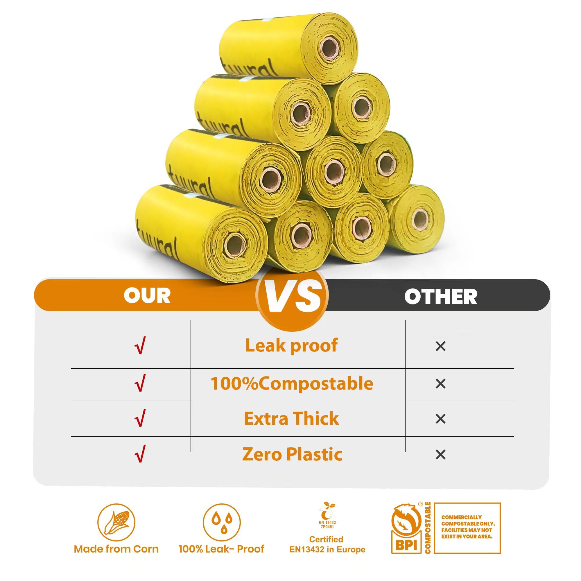 Natuural dog poop bags 18-roll value pack visible on shelf.