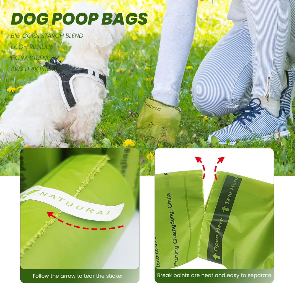 Natuural easy-tear open bags fit standard dispensers for convenience.