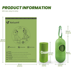 Natuural extra thick bags prevent tearing during dog cleanup.