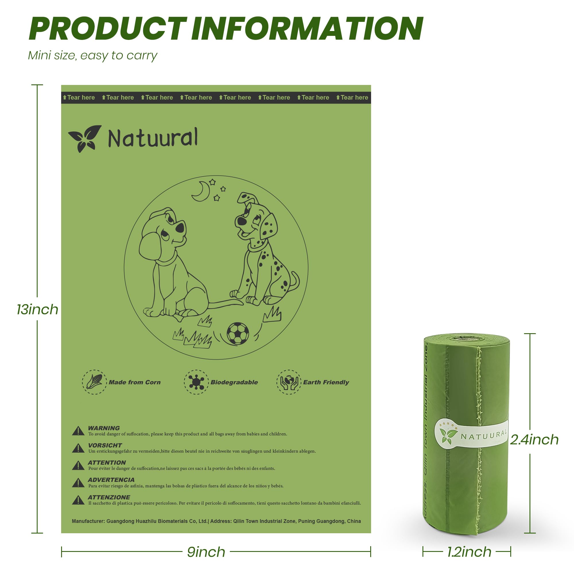 Natuural leak-proof bags provide reliable containment during waste pickup.