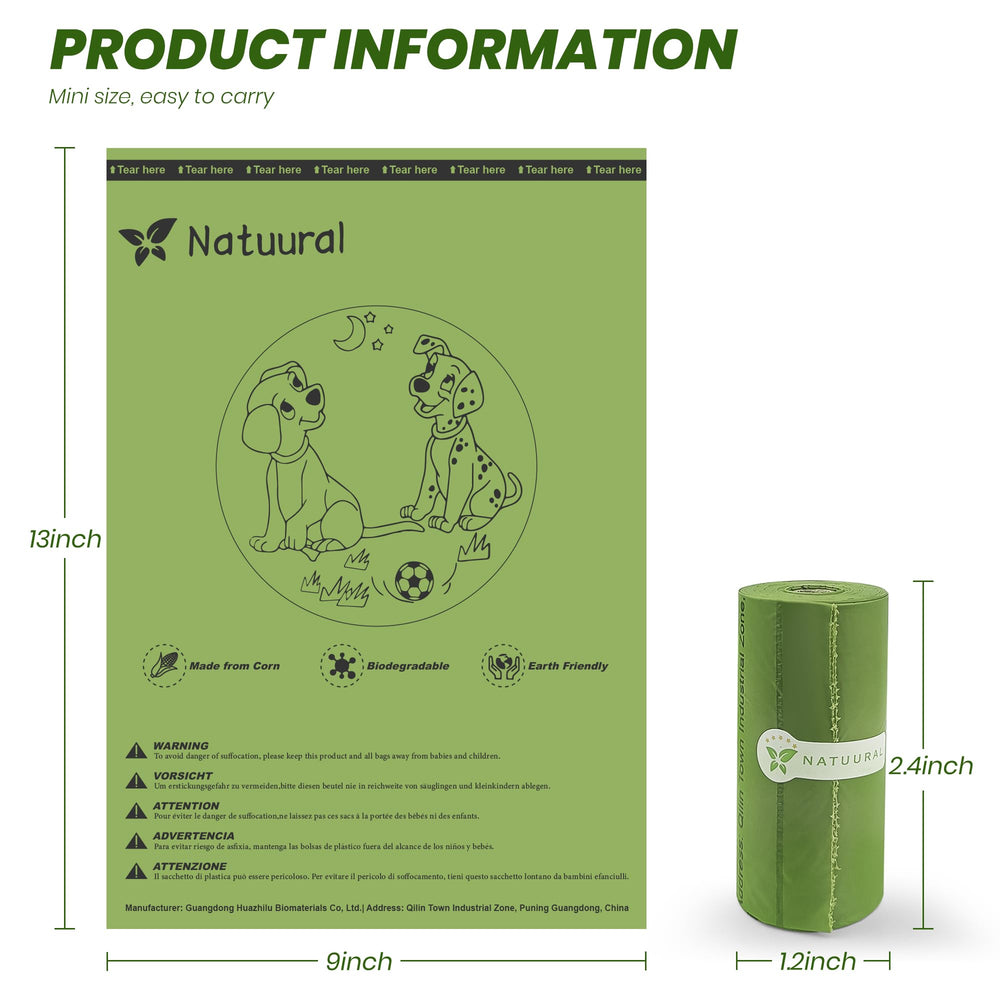 Natuural leak-proof bags provide reliable containment during waste pickup.