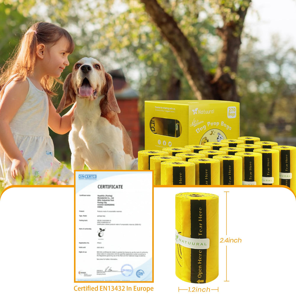 Natuural multi-use bags suitable for dog and cat waste.