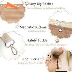 NATUYA small dog sling safety hook and magnetic buckle secure your pet.
