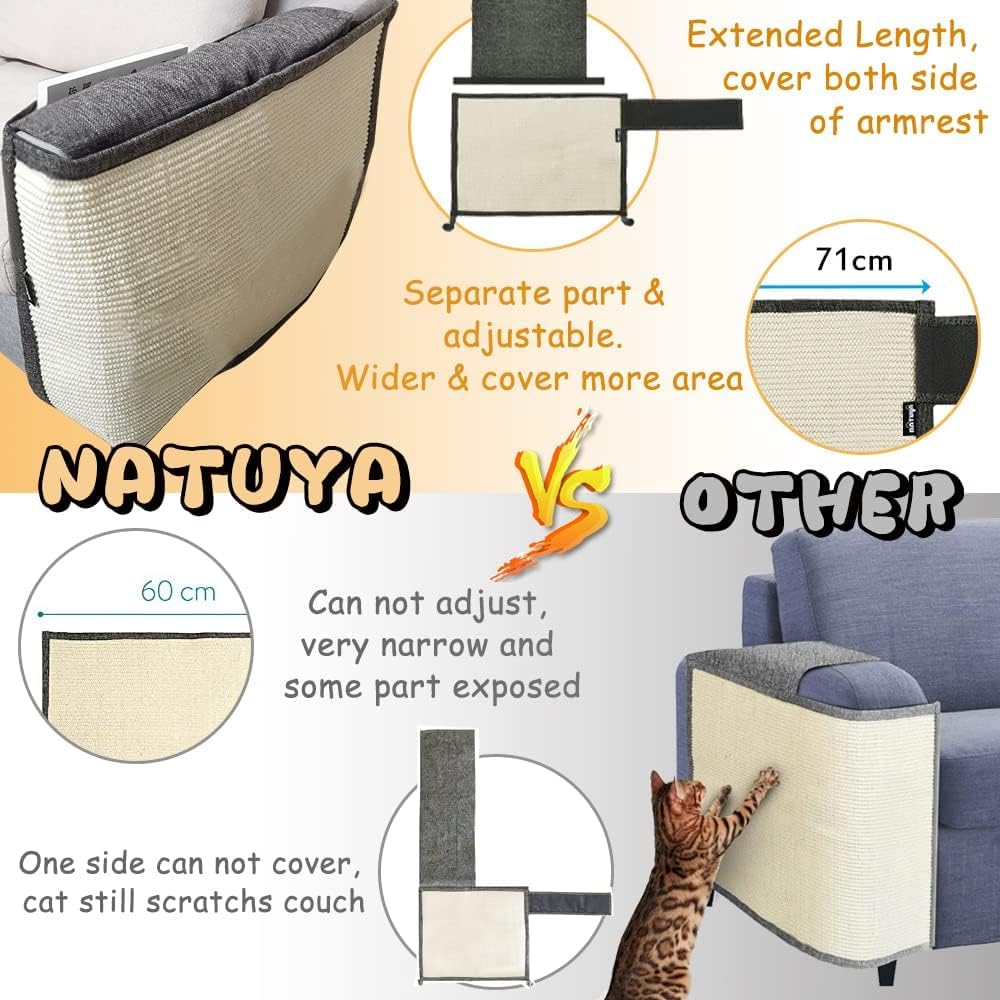 NATUYA scratch-protection cushion for sofa; versatile protection.
