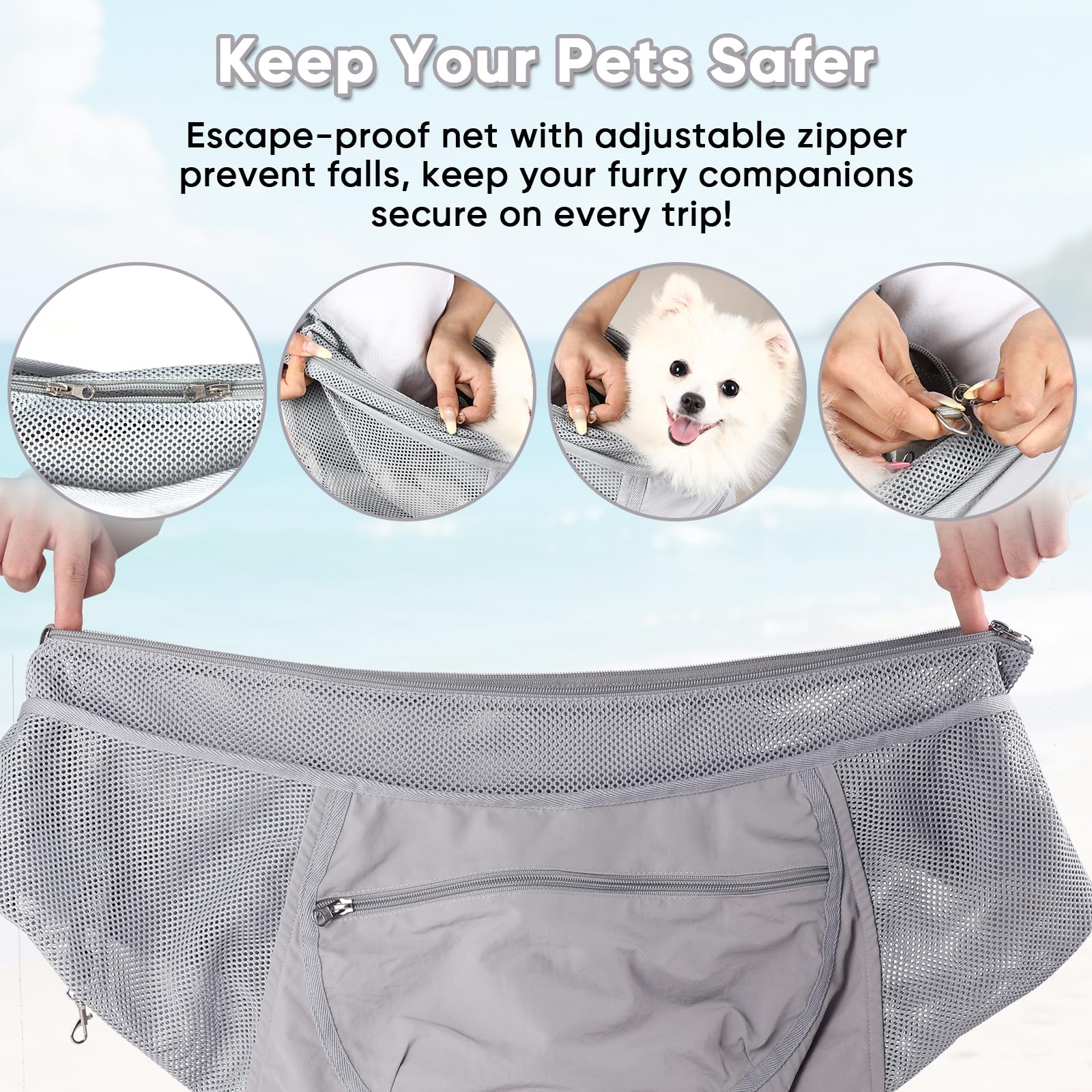 NATUYA dual zipper opening for easy access and flexible sizing