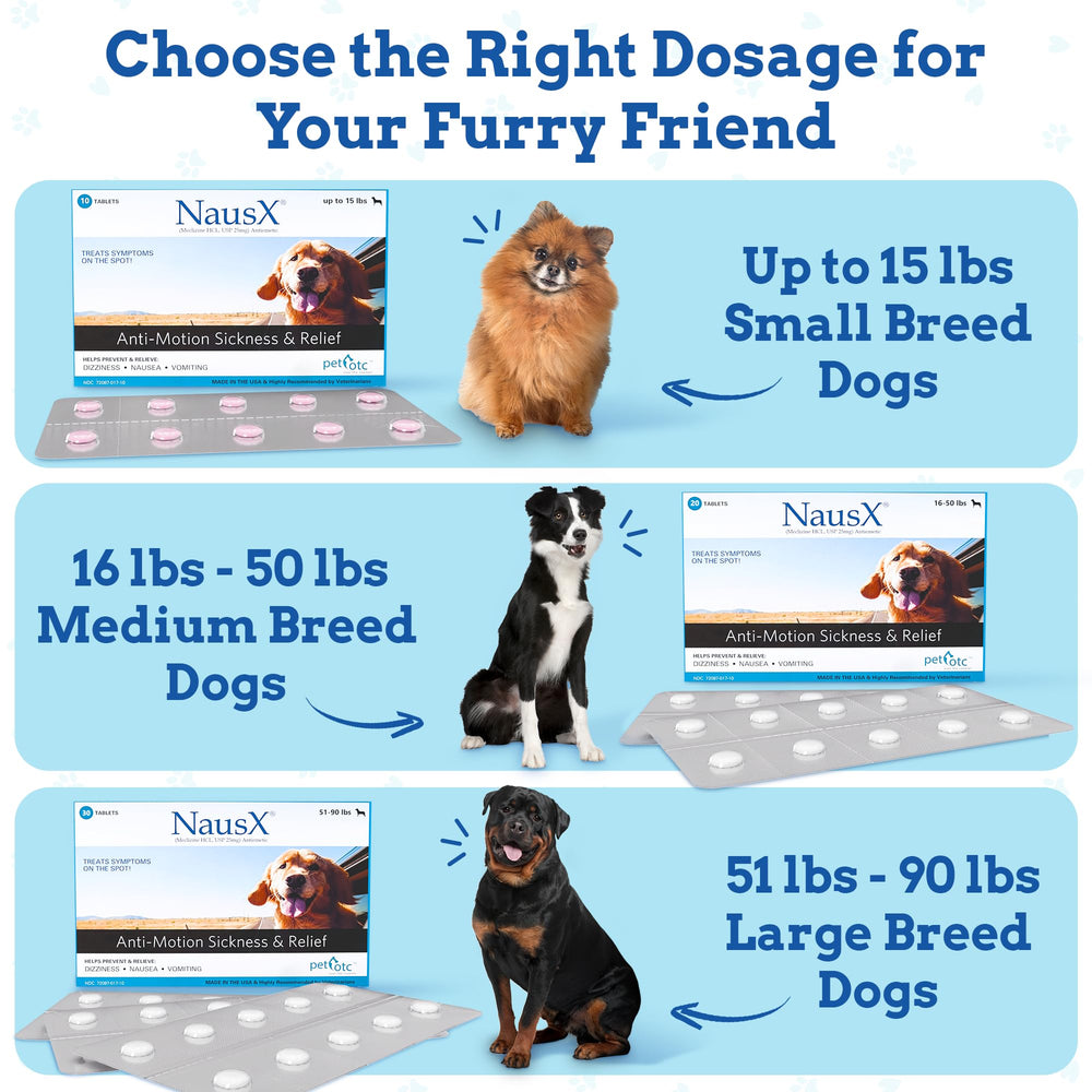 NausX tablets close-up showing small, easy to swallow pills for dogs