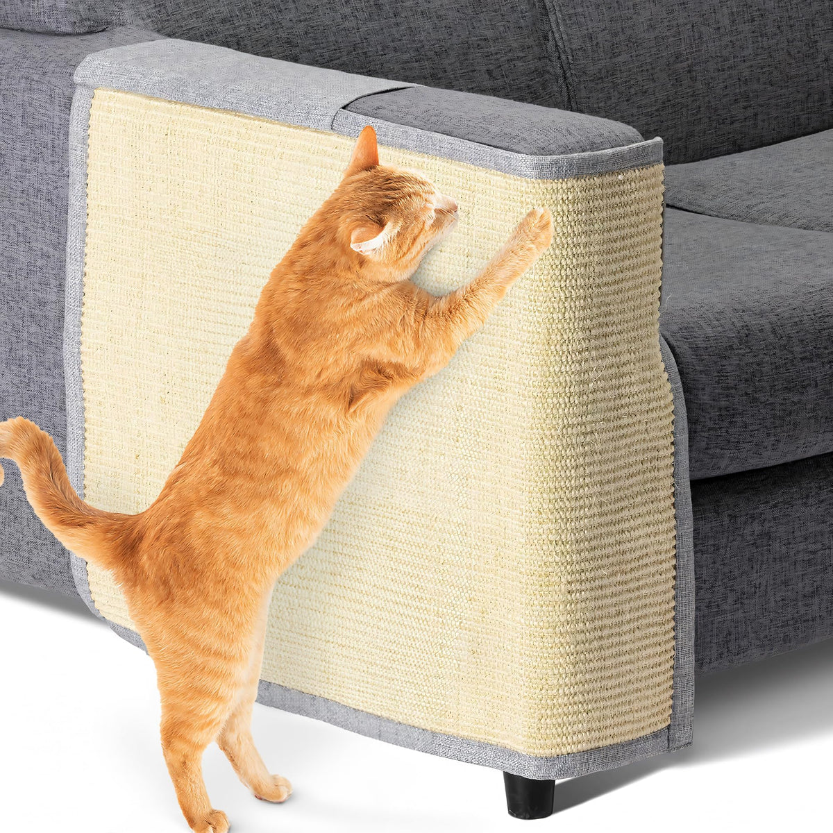 Navaris cat scratch mat on sofa protects upholstery while offering satisfying claws