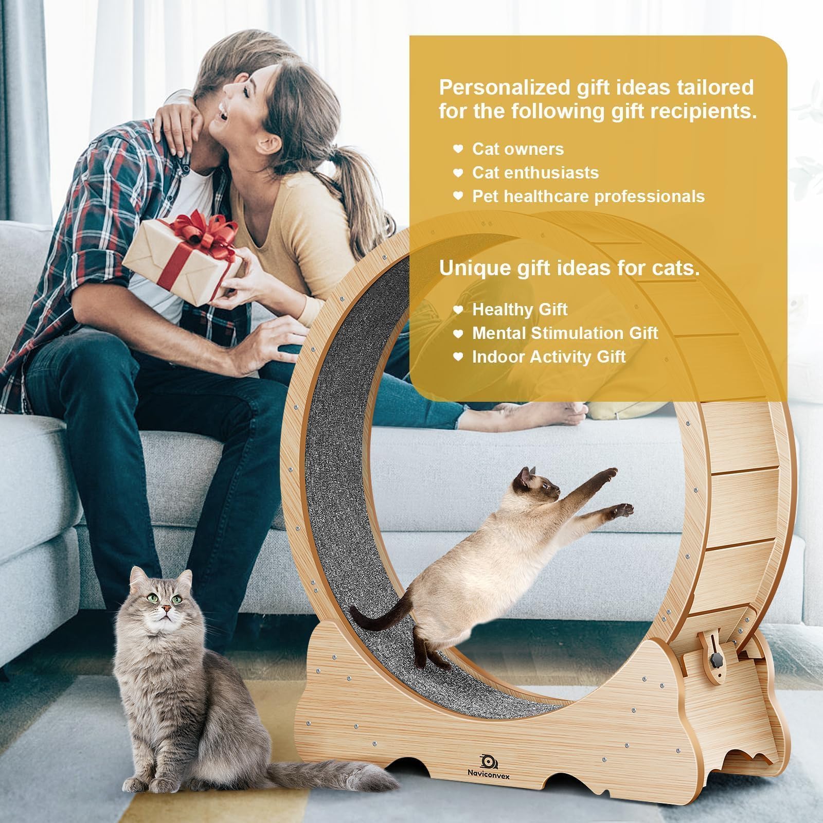 Naviconvex Cat Wheel: paw-safe design reduces paw snag risks during entry and exit.