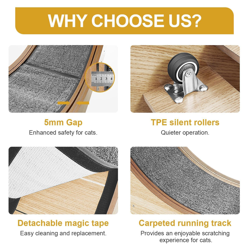 Naviconvex cat wheel silent roller reduces noise during use.