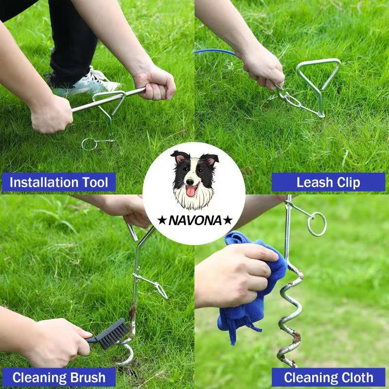 Navona 23ft tie-out cable with vinyl coating to reduce snagging and wear