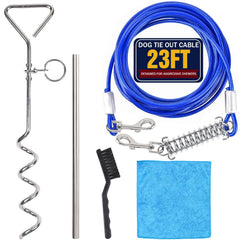 Navona 6-piece dog tie-out set for secure outdoor containment up to 80 lbs