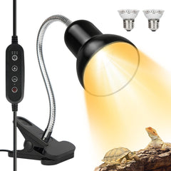 NBIIUYIGE reptile heat lamp with 360° rotatable head for precise basking placement.