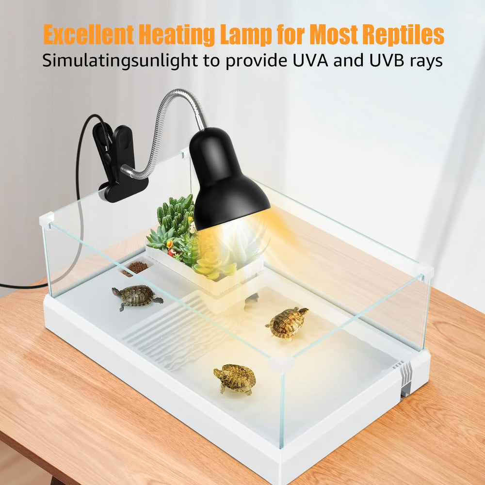 NBIIUYIGE UVB and UVA spectrum lamp supports basking behavior.