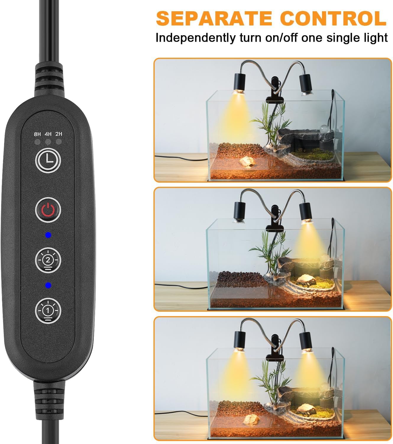 NBIIUYIGE UVB/UVA lighting supports habitat enrichment for reptiles and plants