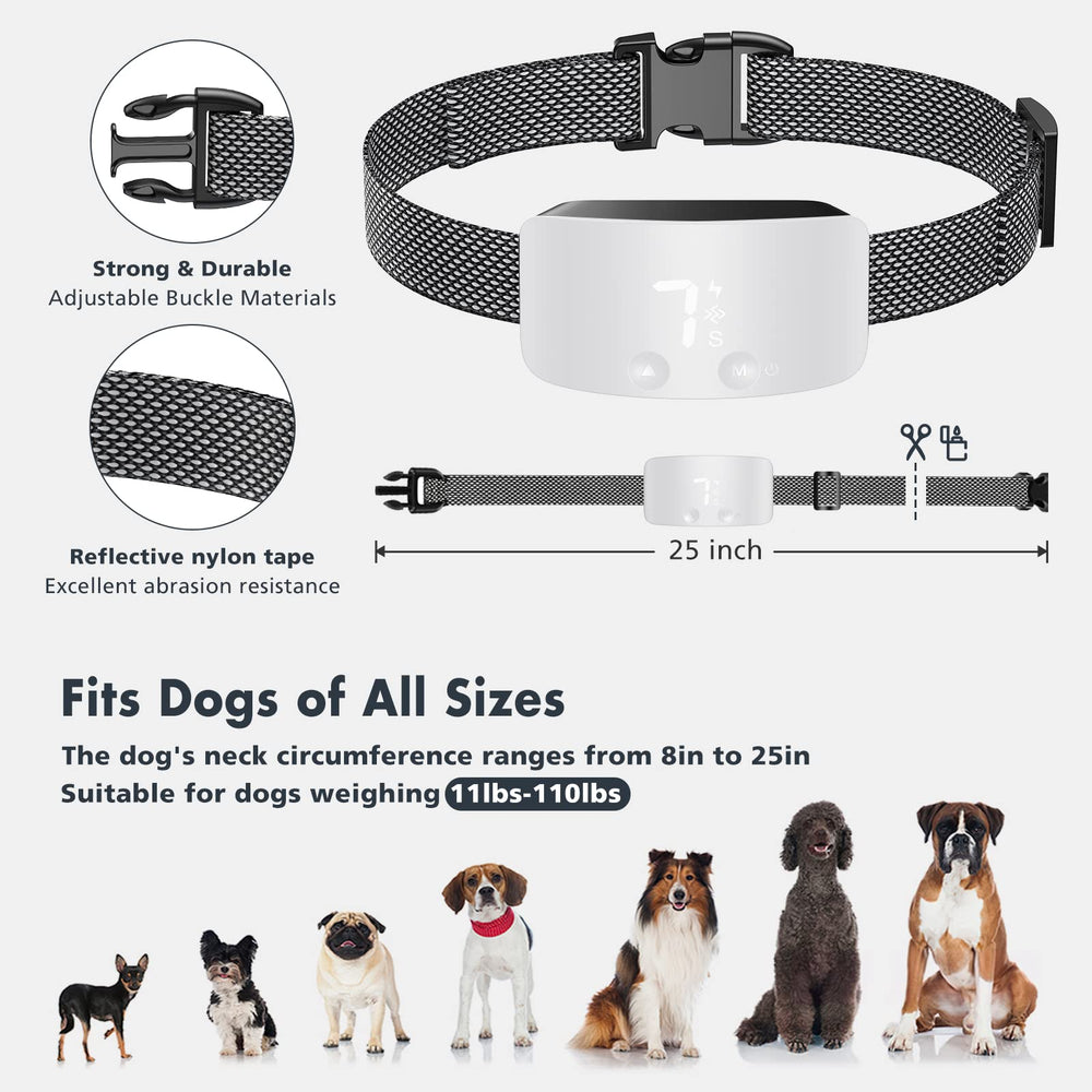 NBJU bark collar adjustable strap shown for a custom fit