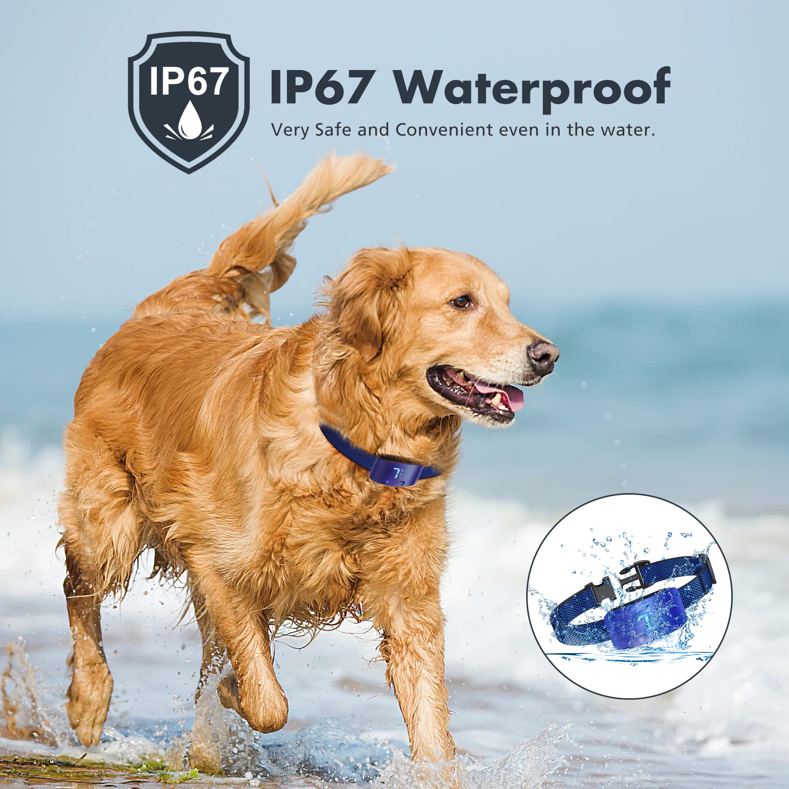NBJU Bark Collar IP67 waterproof design for rain and humidity