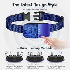 NBJU Bark Collar worn on a dog's neck with an adjustable fit for all sizes