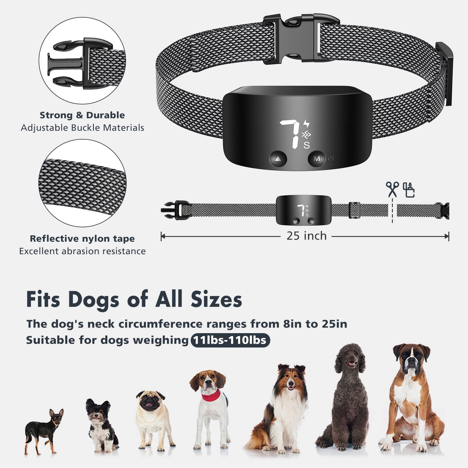 NBJU Bark Collar sensor detection activates only on bark for accuracy.