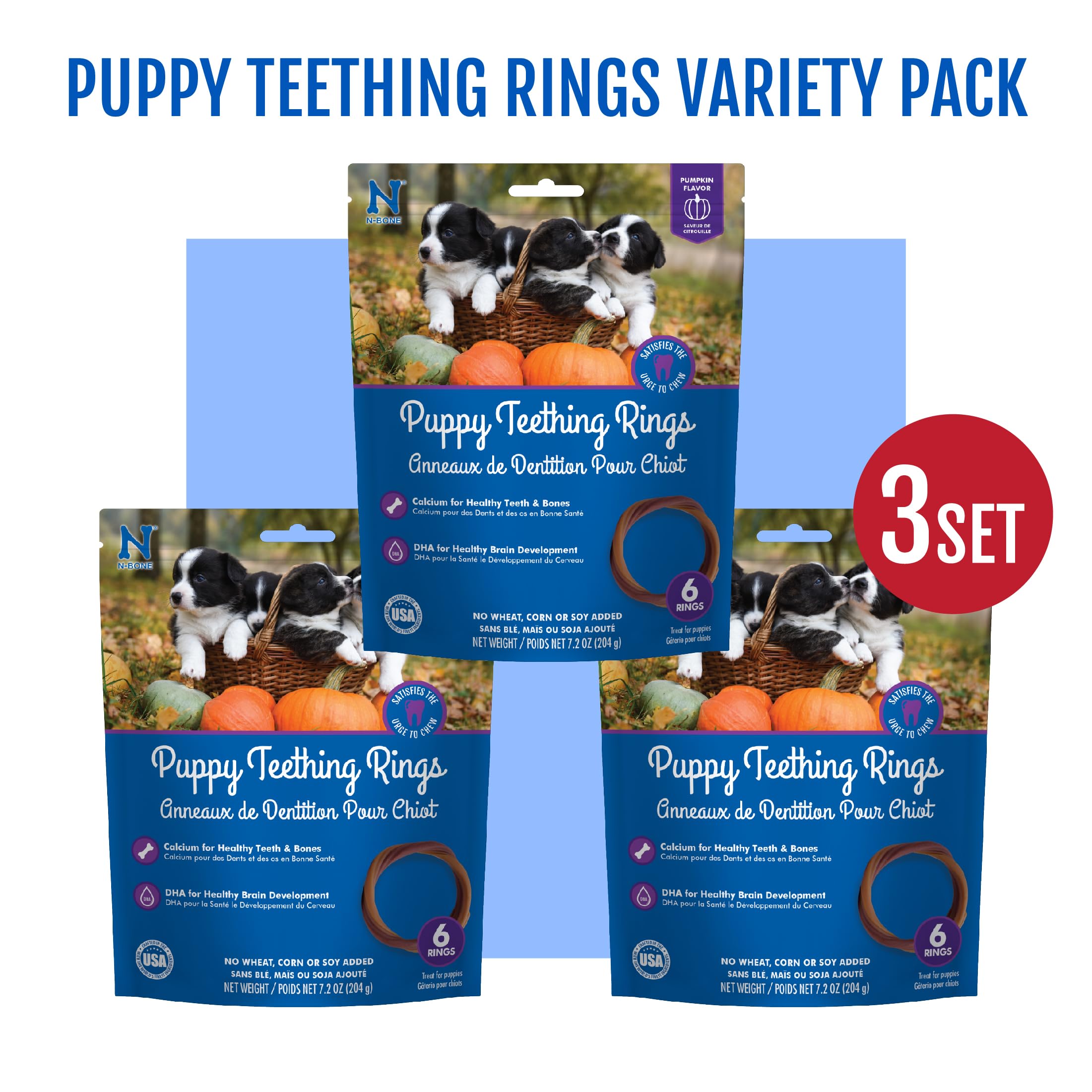 N-Bone Puppy Teething Rings DHA fortified for brain and coat health