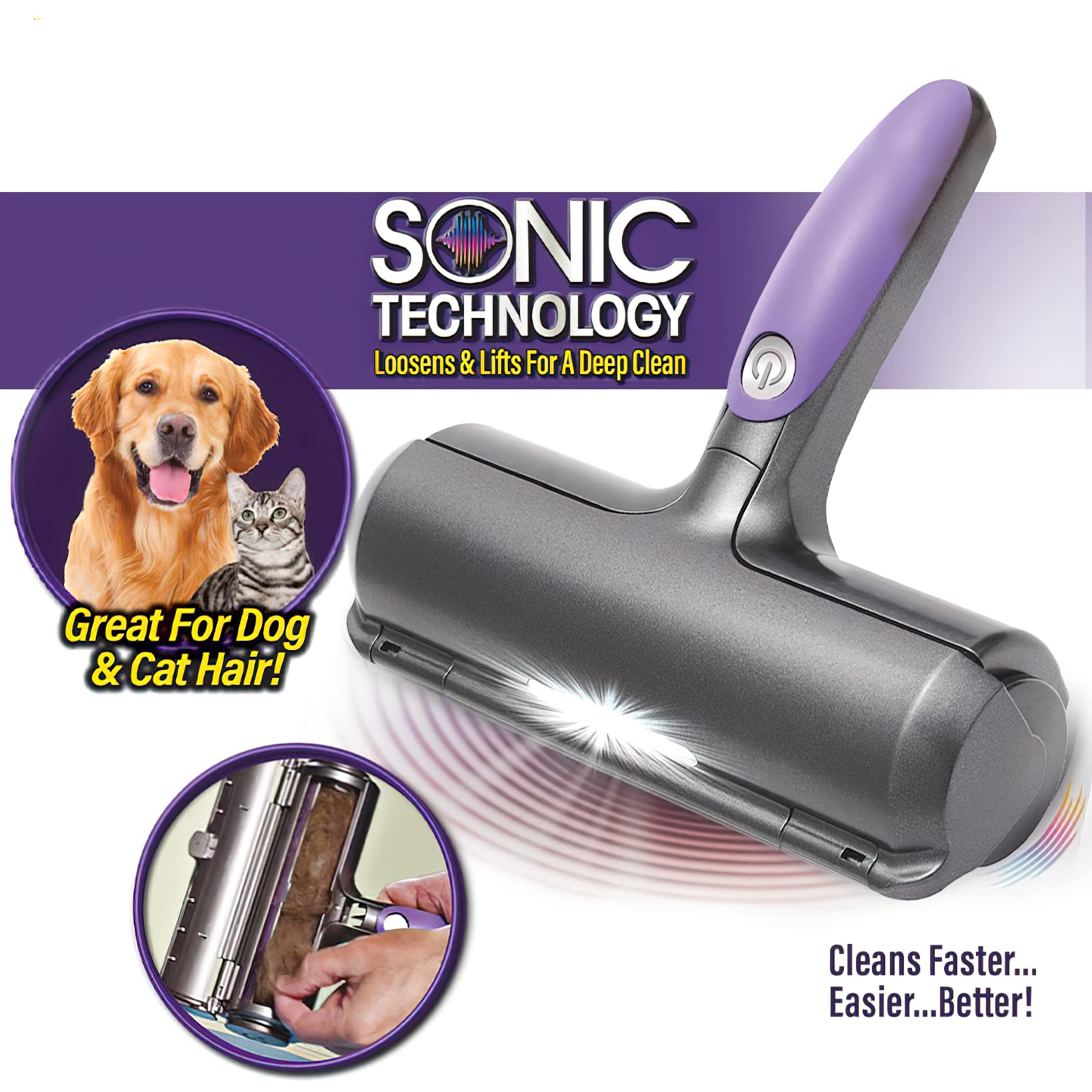 NC Furdaddy no battery design for pet hair removal