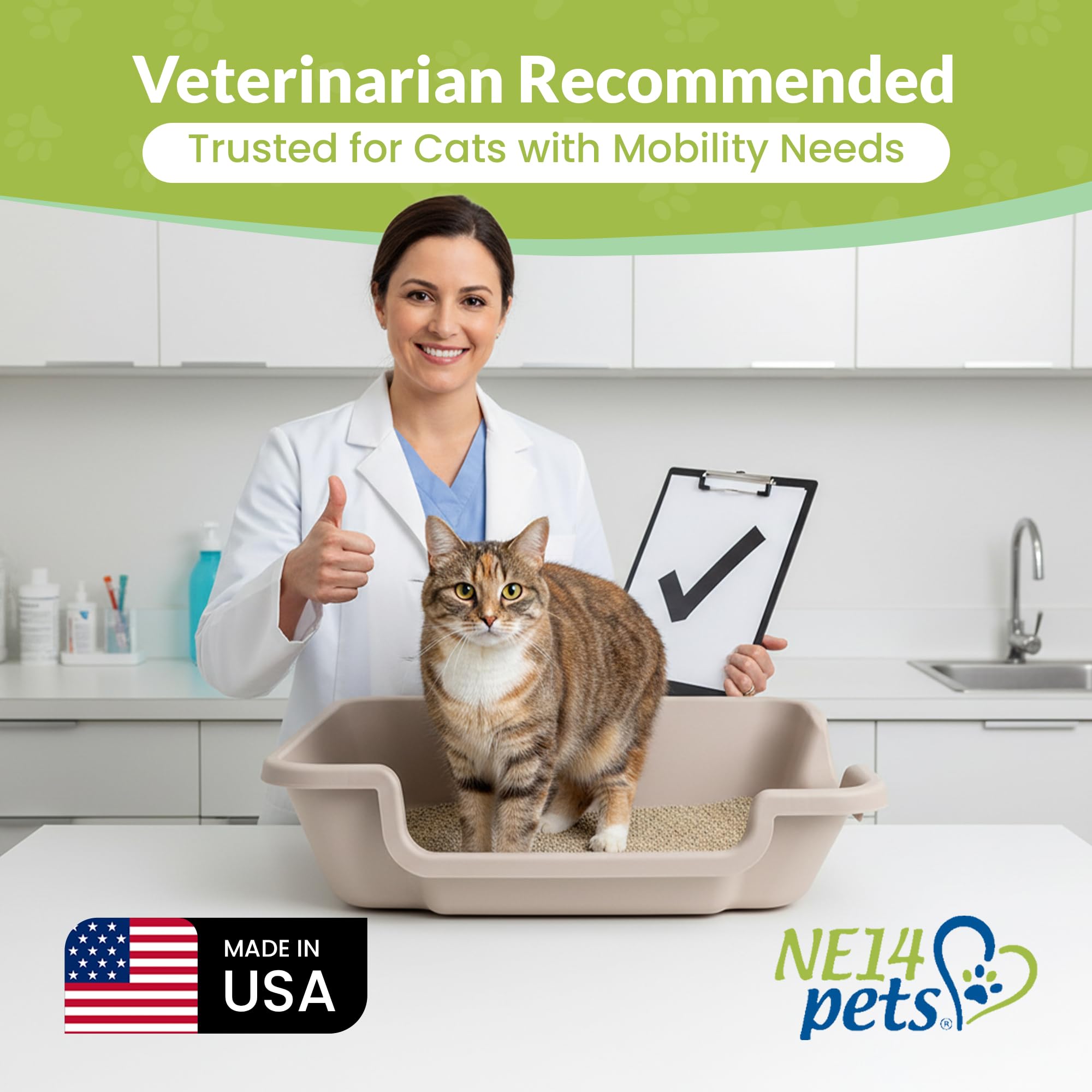 NE14pets KittyGoHere 2.0 high sides keep litter contained