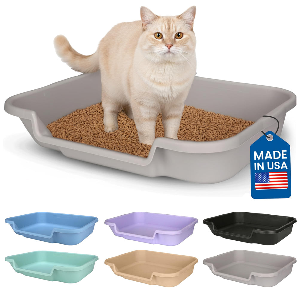NE14pets KittyGoHere senior large misty gray litter box for comfortable access