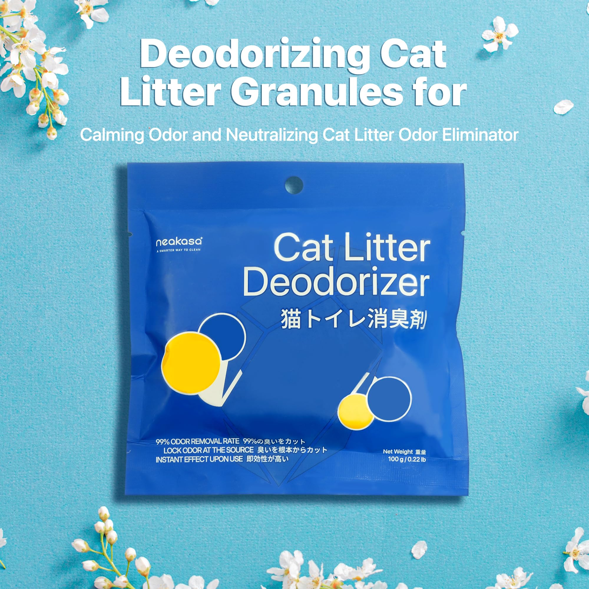 Neakasa Open-Top M1 litter box setup shown with granules