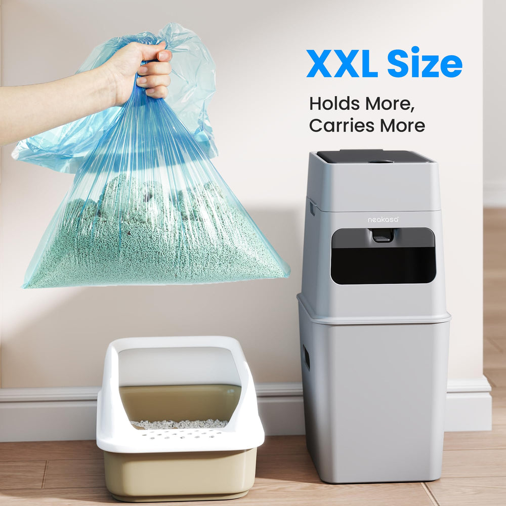 Neakasa PooGuard bags inside a bin showing easy disposal