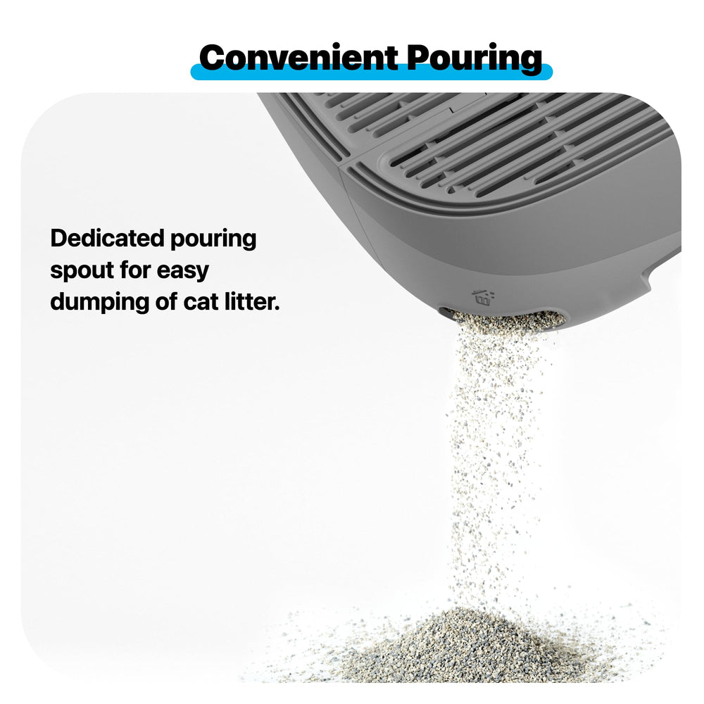 Neakasa dedicated spout enables easy litter emptying.