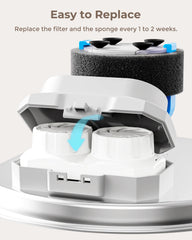 Neareal 3-stage filtration system reduces debris and odors in water.