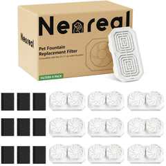 Neareal 9-pack replacement filters for 74oz fountain ready for ongoing filtration