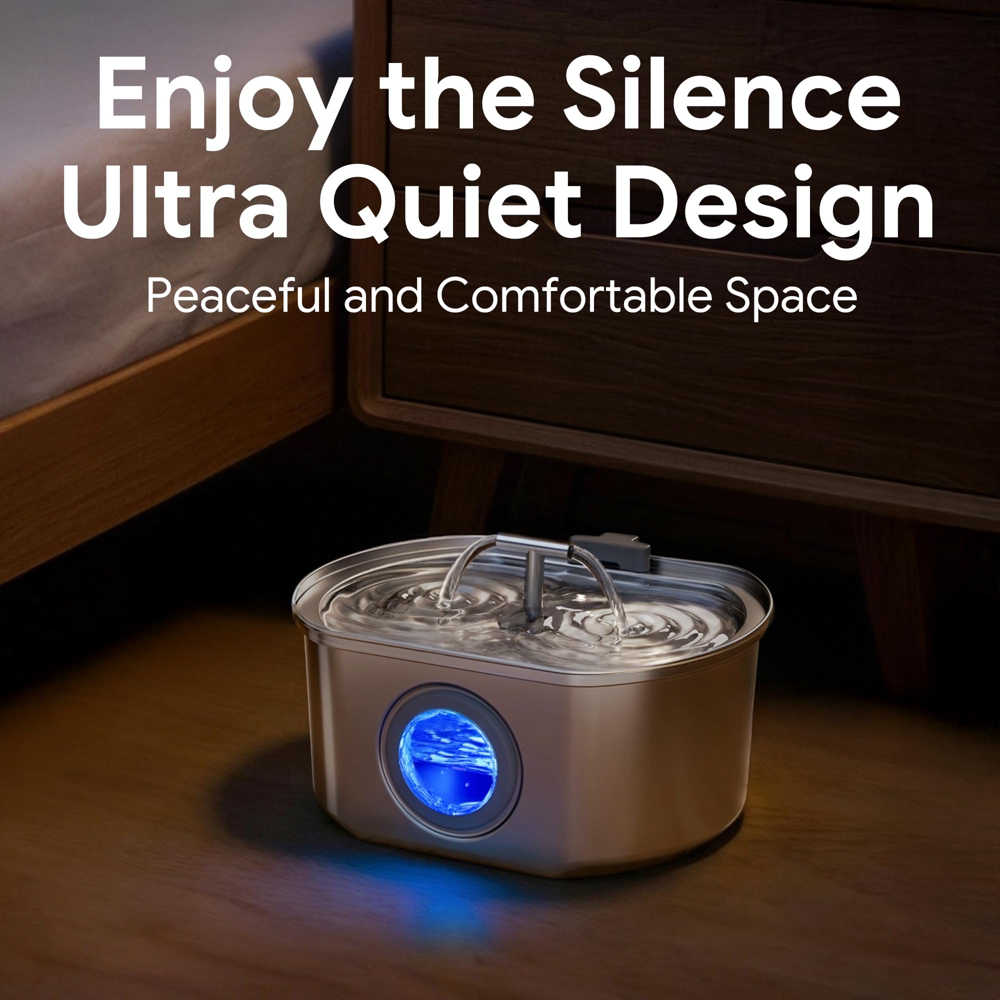 Neareal whisper-quiet 5V pump keeps hydration discreet in any room.