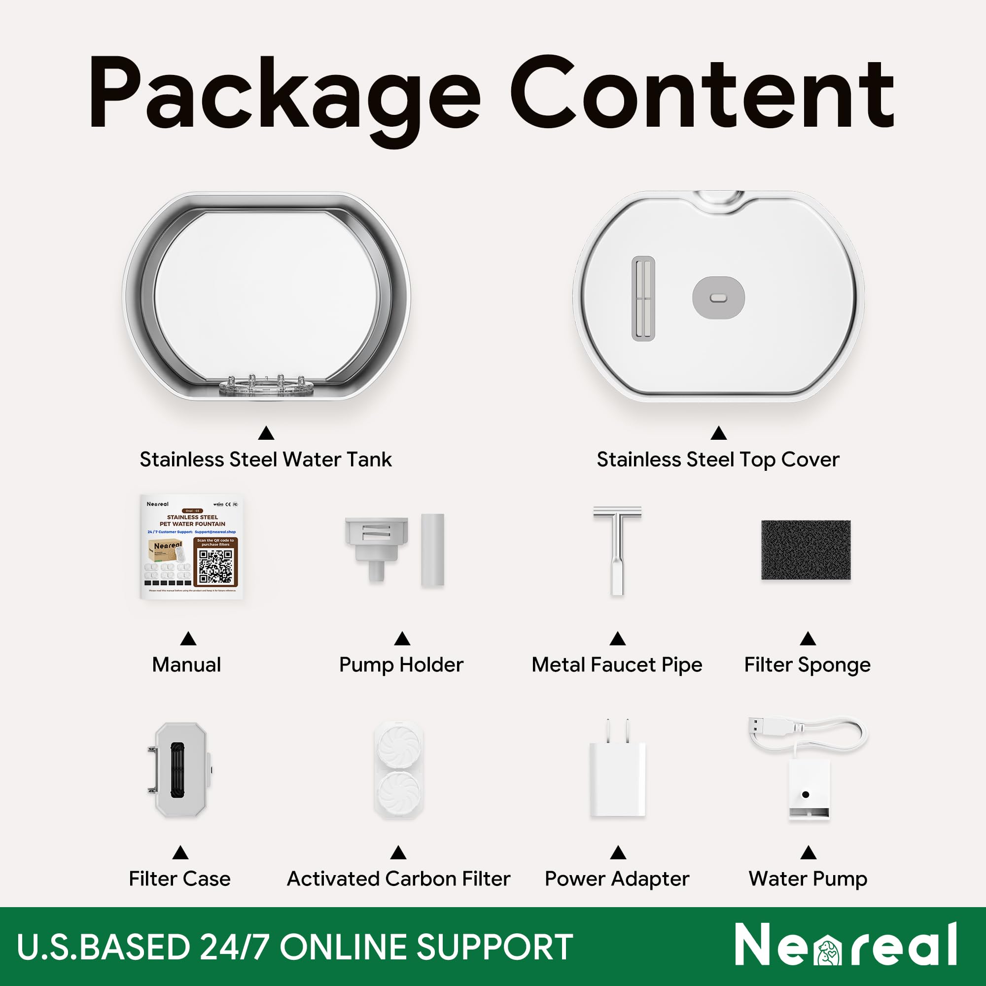 Neareal travel-friendly cat fountain designed for pets on the go