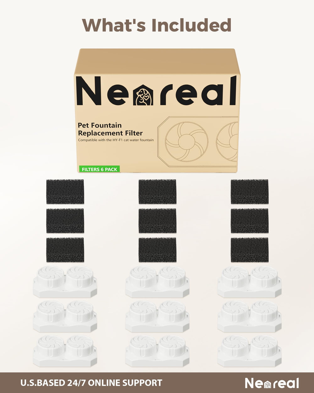 Neareal compatibility close-up with 74oz fountain components