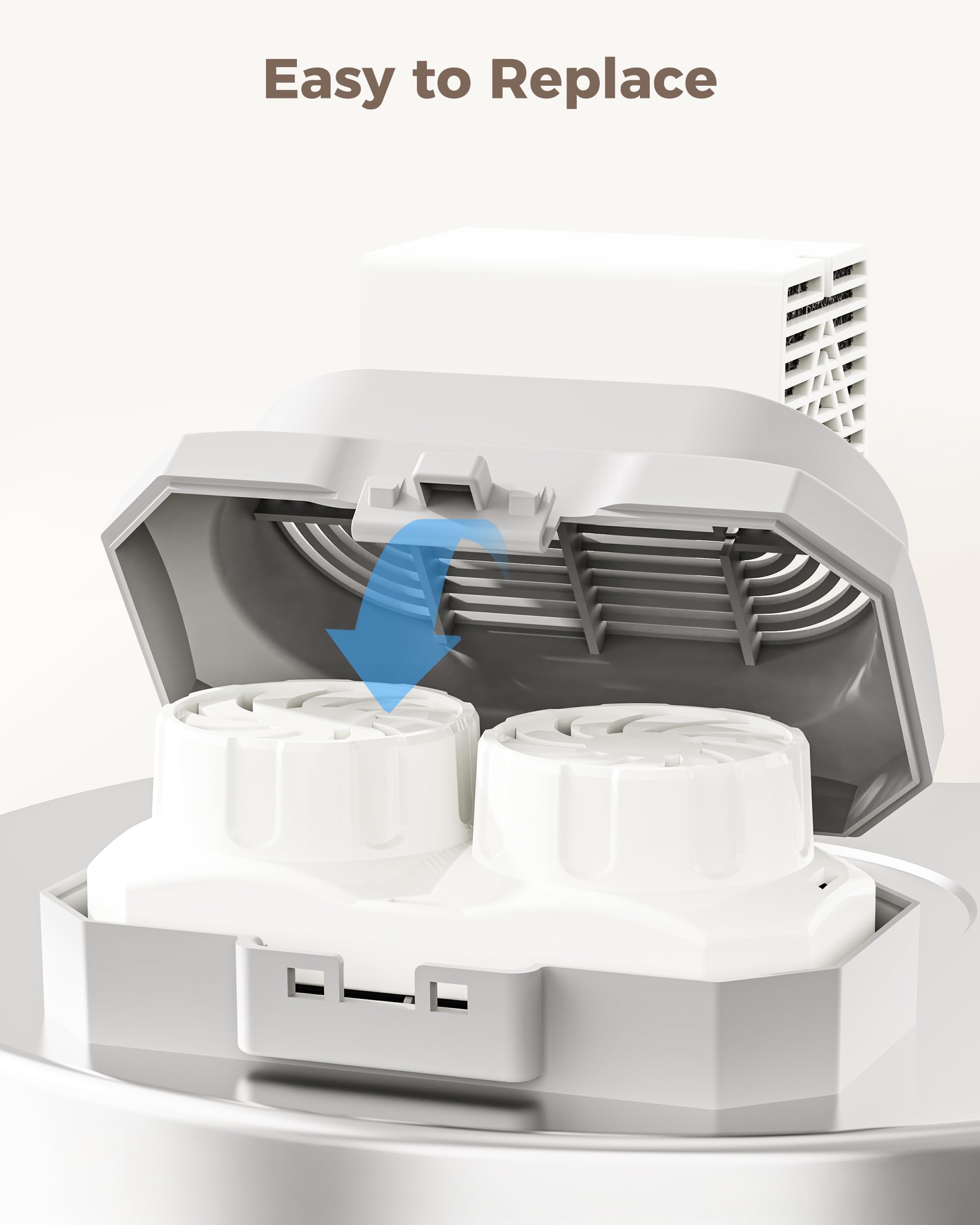 Neareal filter packaging and labels emphasize easy replacement.