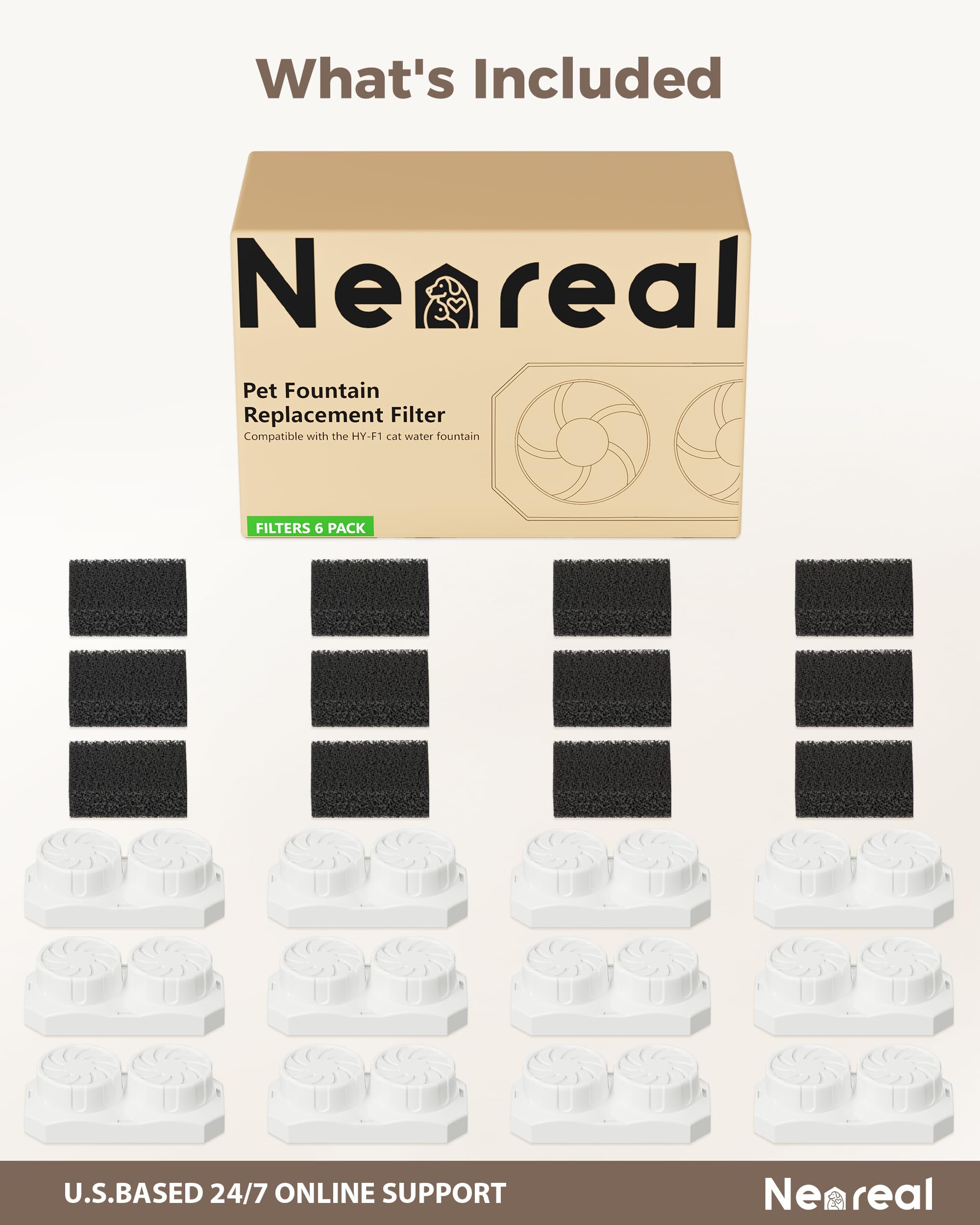 Neareal multi-pet friendly fountain accessory supports shared drinking sessions.