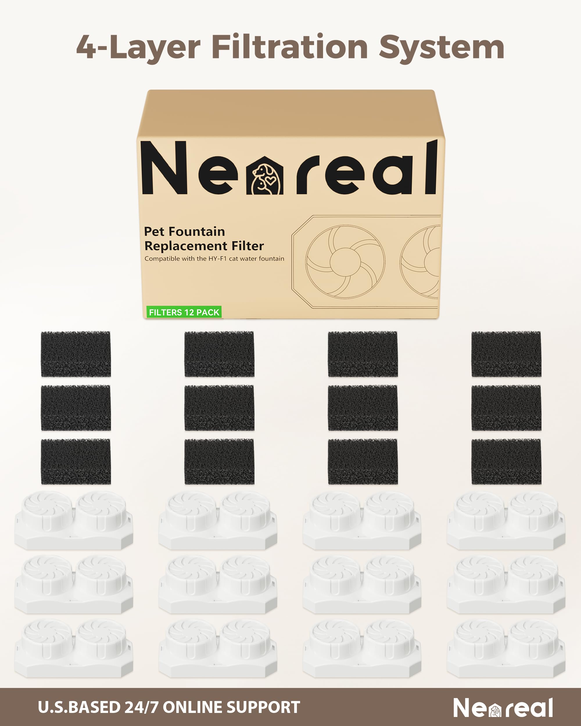 Neareal multi-pet hydration pack, cost-effective water solution for households.