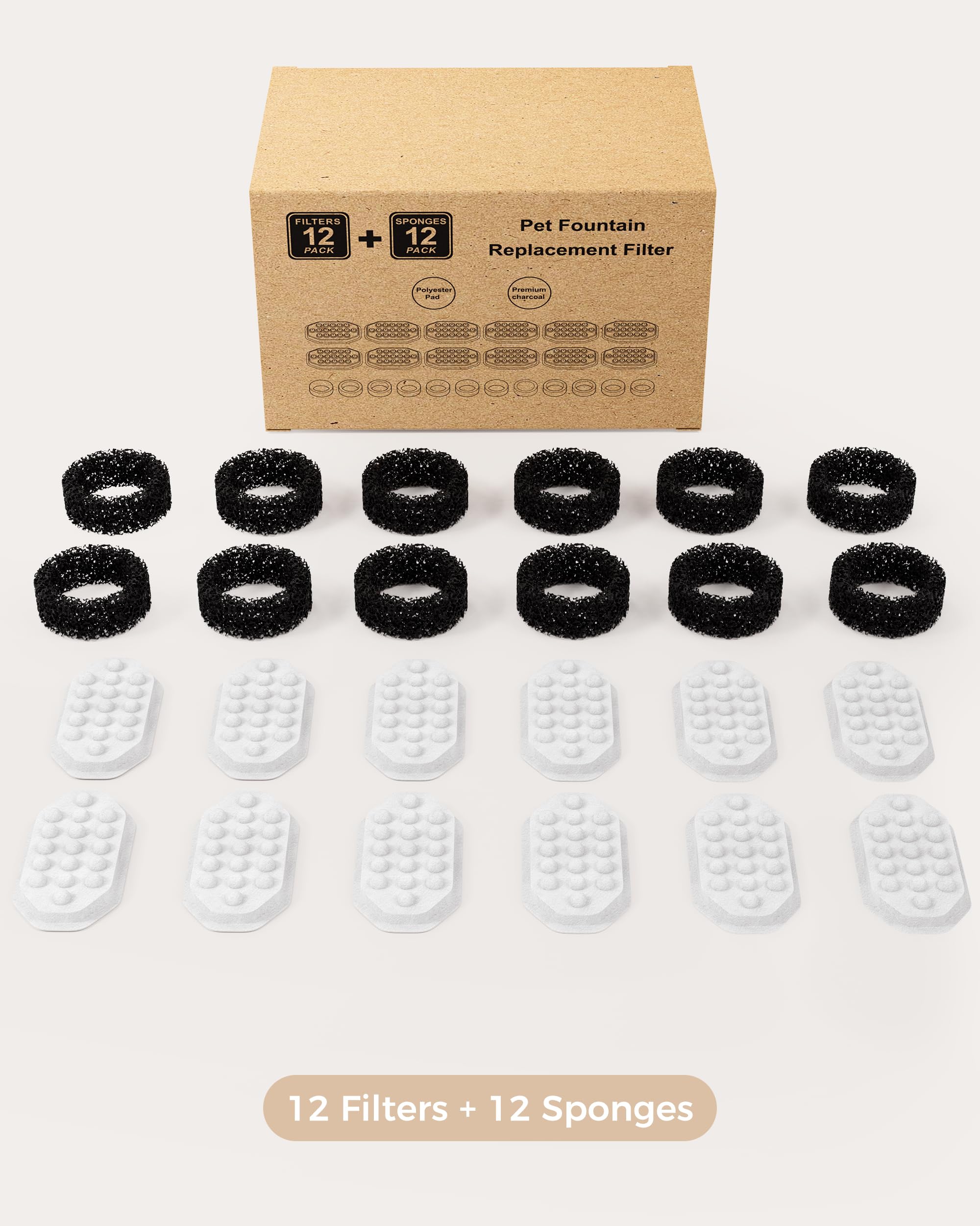 Neareal packaging includes filters and sponges ready for replacement.