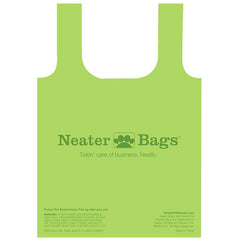 Neater Bags showing easy-tie handles for secure disposal.