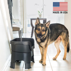 Neater Feeder Deluxe large-dog bowls on elevated platform for comfort