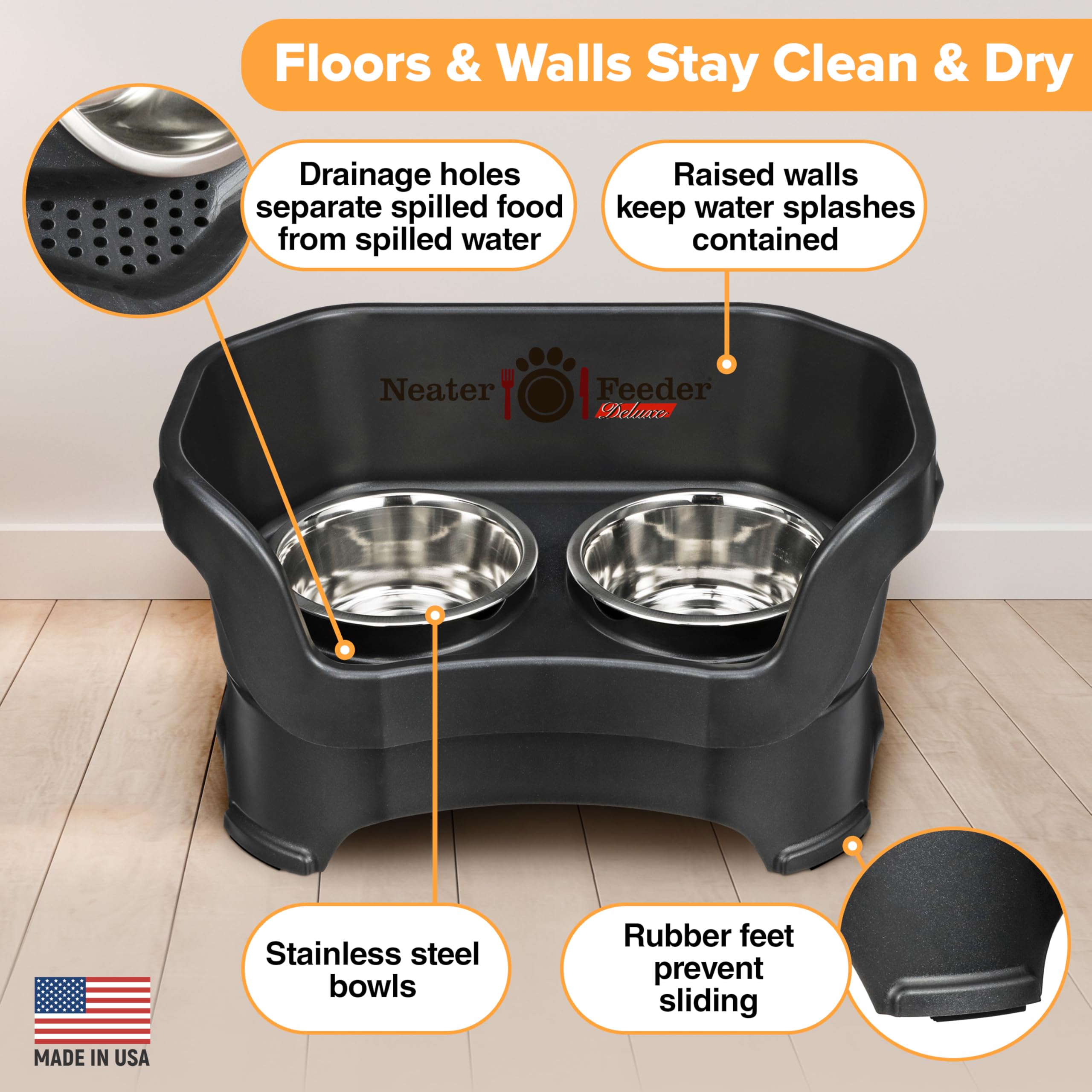 Neater Feeder Deluxe medium-dog size fit ideal for Beagles and Corgis.